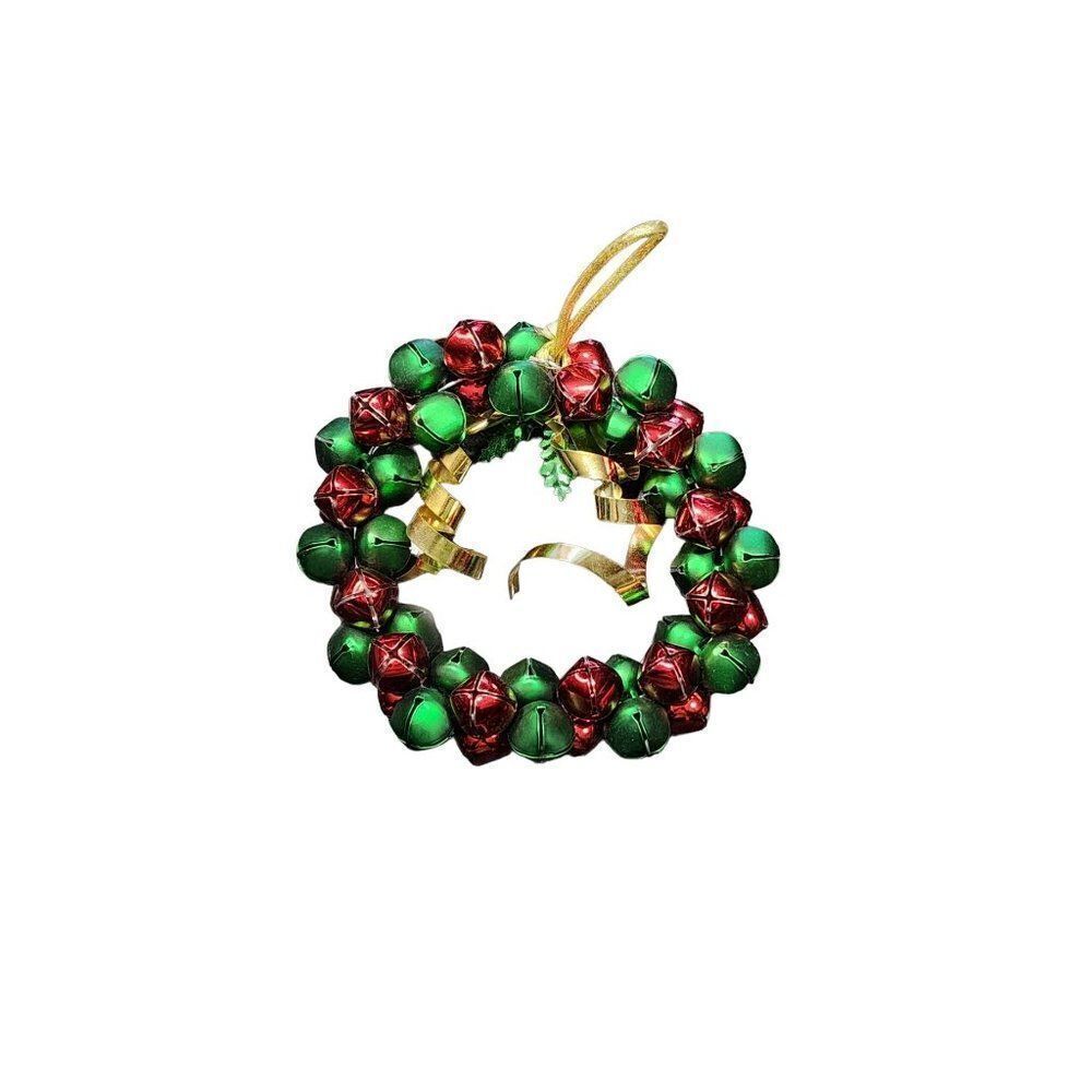 Red & Green Christmas Jungle Bell 8 Inch Wreath.